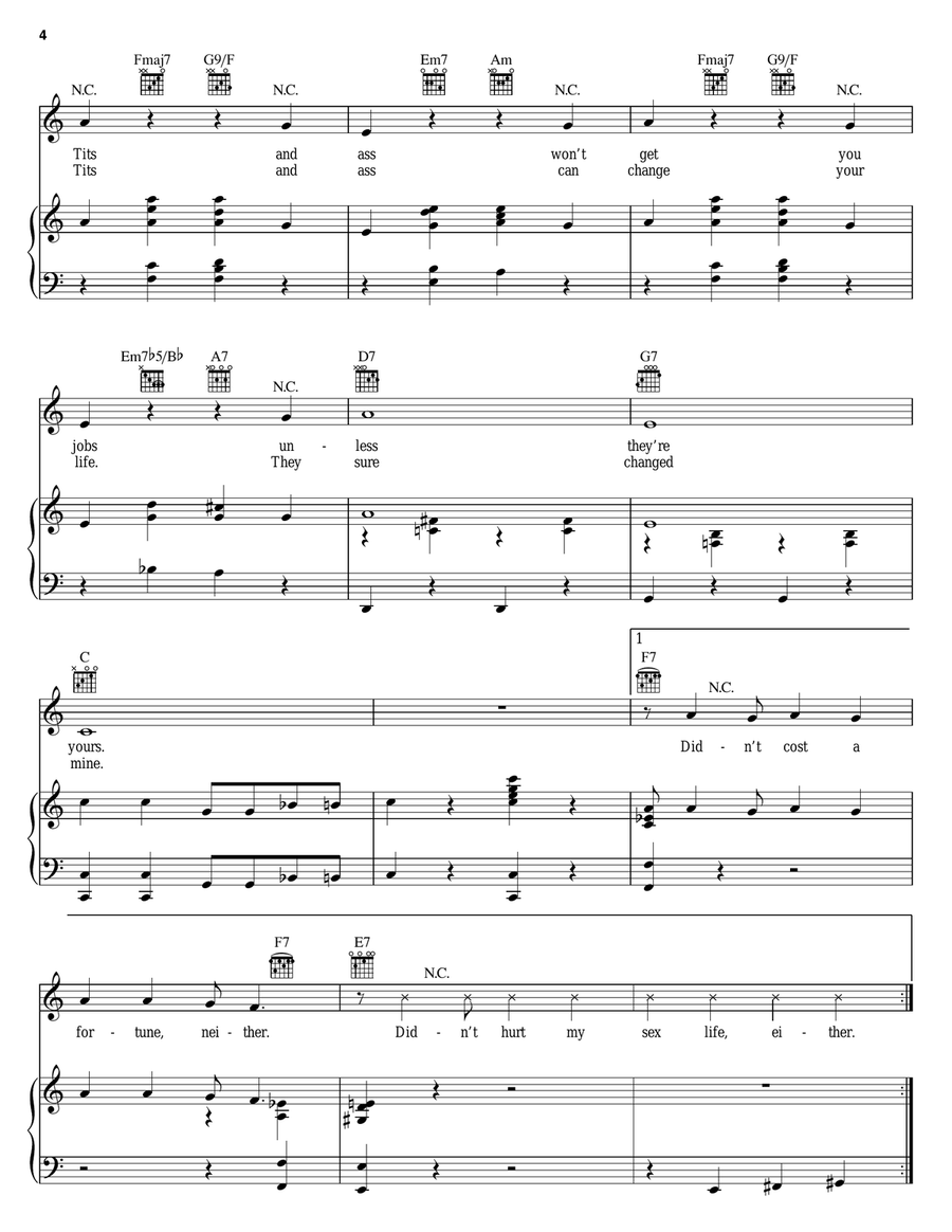 Dance: Ten; Looks: Three Piano, Vocal, Guitar scores gallery preview page 4