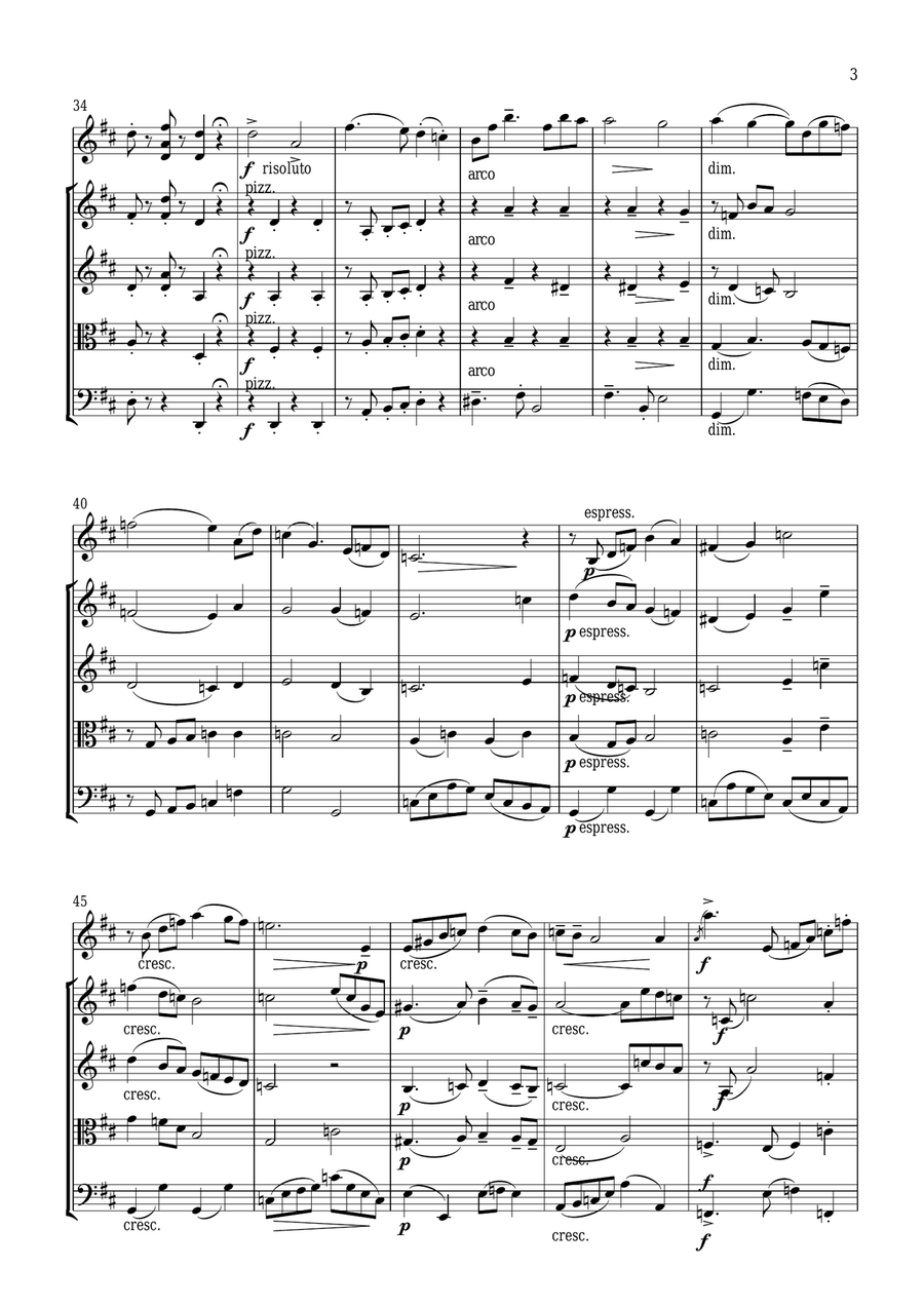 Seitz 1st movement from Pupil (Student) Concerto No.5 in D major for Violin and Piano arranged for V String Orchestra scores gallery preview page 3