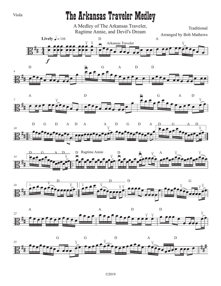 The Arkansas Traveler Medley for Solo Strings image number null