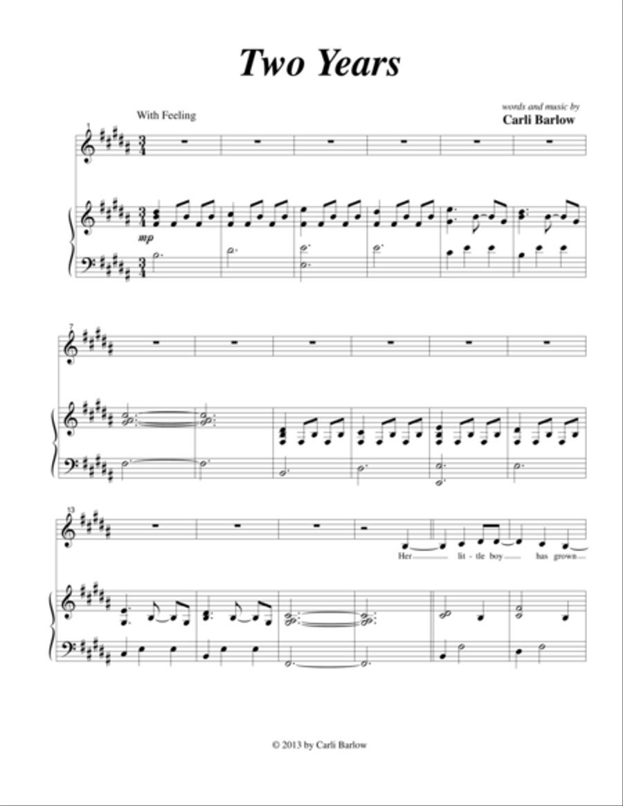 Two Years Voice scores gallery preview page 1