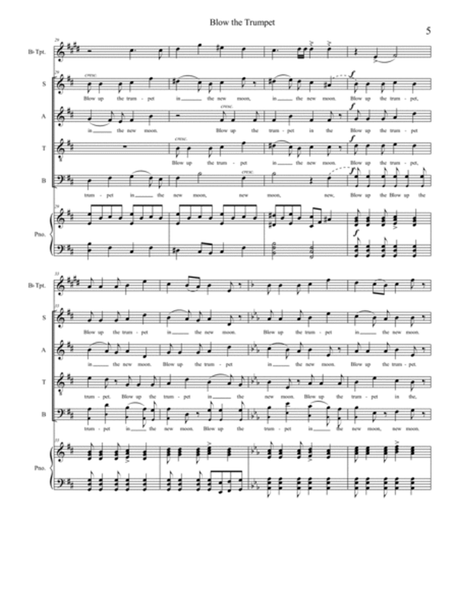 Blow the Trumpet, by Steve Danielson; SATB div. and Trumpet image number null