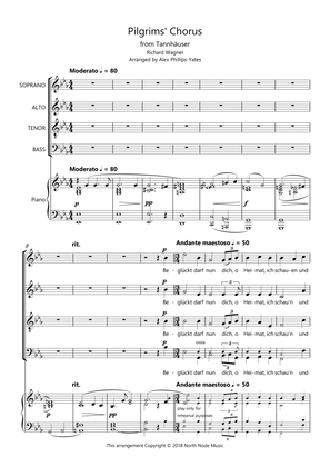Pilgrims' Chorus (Pilgerchor) from "Tannhäuser" (SATB + piano)