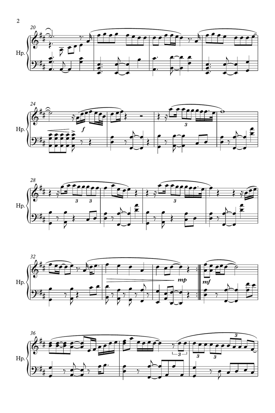 Thinking Out Loud Harp scores gallery preview page 2