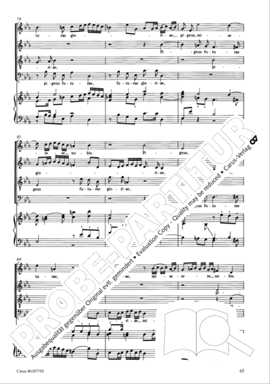 Litaniae de venerabili altaris Sacramento in Es 4-Part scores gallery preview page 46