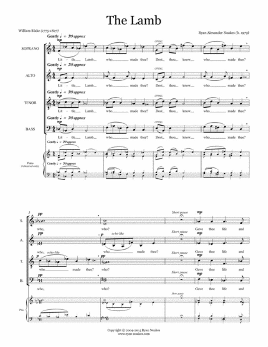 The Lamb 4-Part scores gallery preview page 3