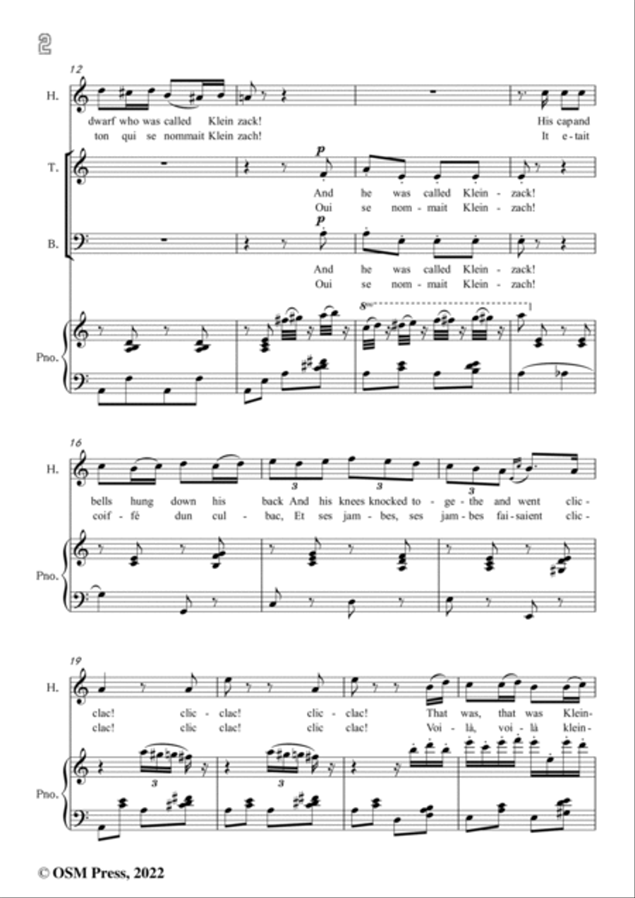 Offenbach-Il était une fois a la cour d'Eisenach,in a minor,for Voice and Piano Choir scores gallery preview page 4