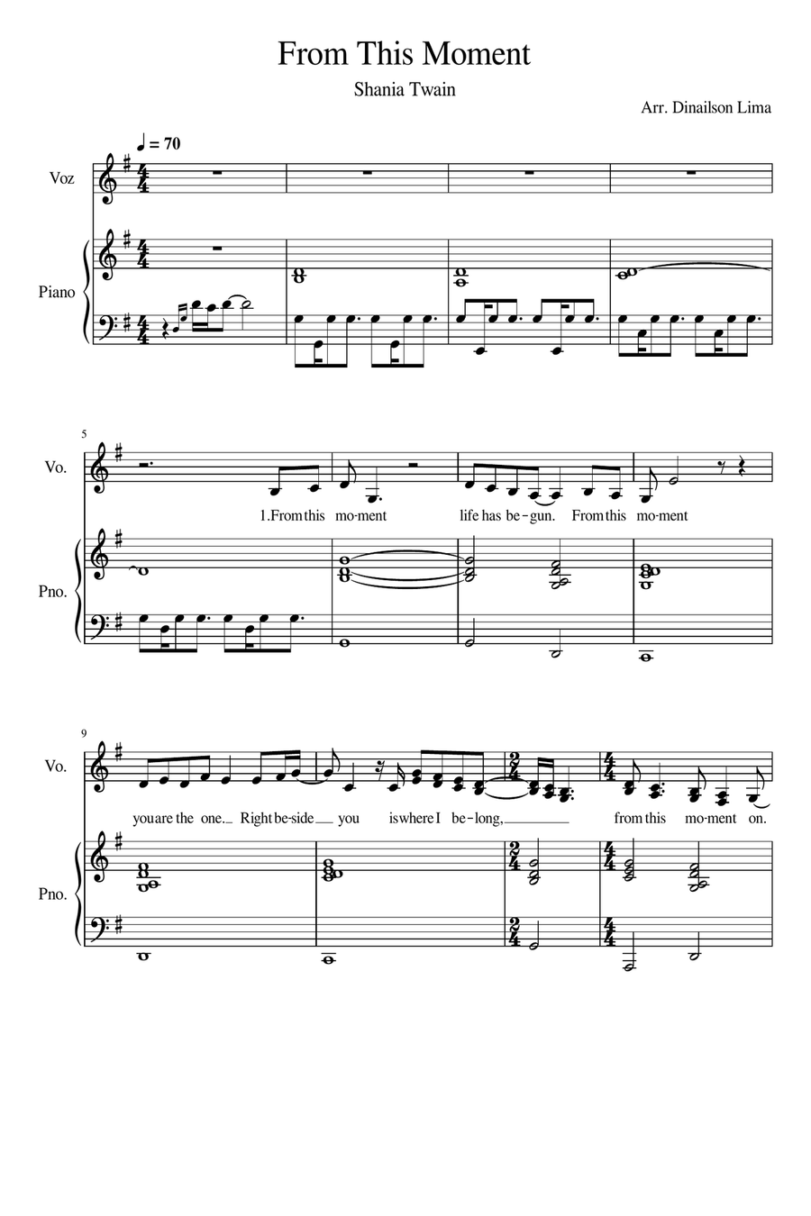 From This Moment On A Cappella scores gallery preview page 1