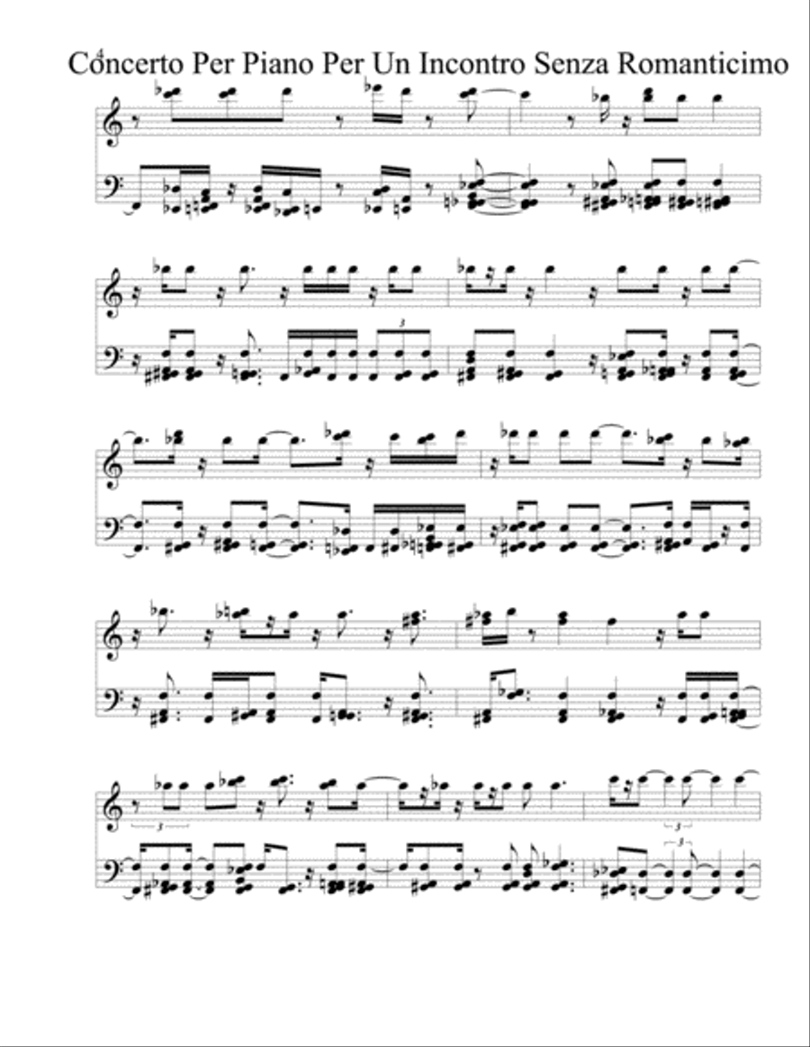 Concerto Per Piano Per Un Incontro Senza Romanticimo in C# Maggiore Piano, Vocal, Guitar scores gallery preview page 4