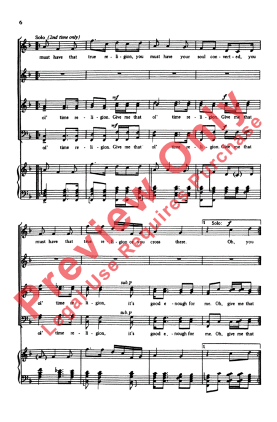 You Must Have That True Religion 4-Part scores gallery preview page 6