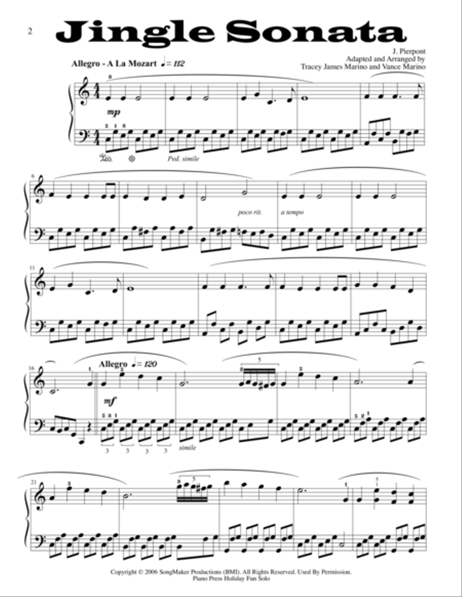 Jingle Sonata Piano Solo scores gallery preview page 3