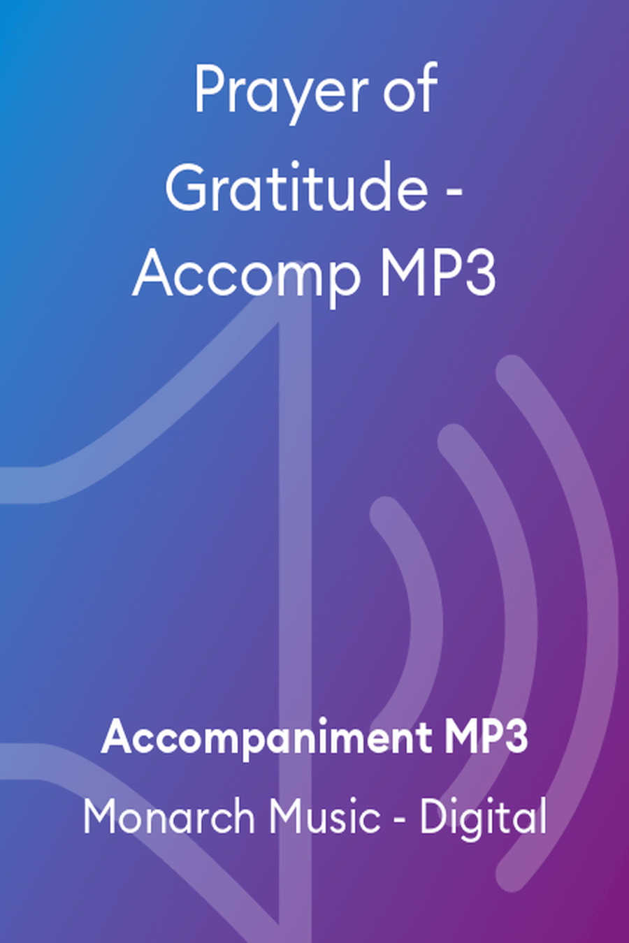 Prayer of Gratitude - Accomp MP3 Accompaniment MP3 scores gallery preview page 1