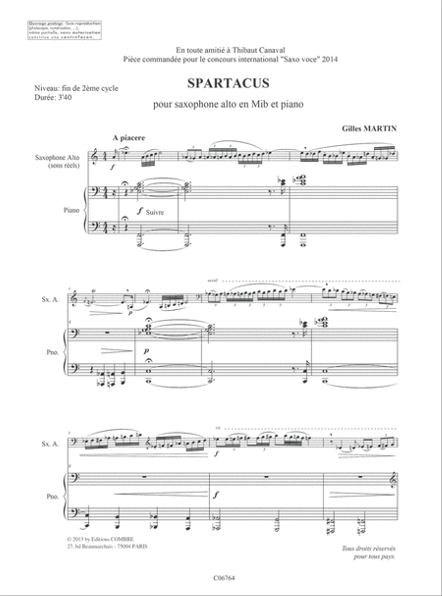 Spartacus Alto Saxophone scores gallery preview page 2