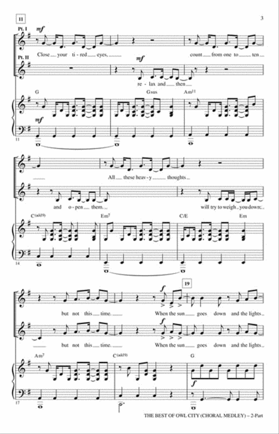 The Best of Owl City 3-Part scores gallery preview page 3
