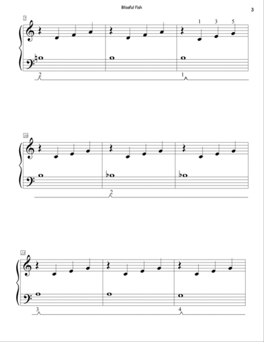 Blissful Fish Easy Piano scores gallery preview page 3