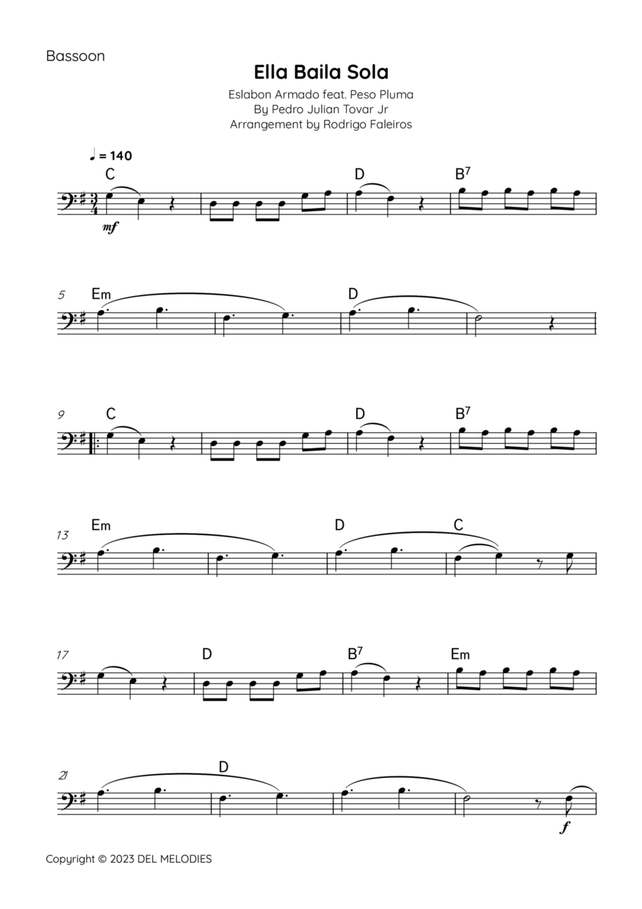Ella Baila Sola Bassoon Solo scores gallery preview page 1