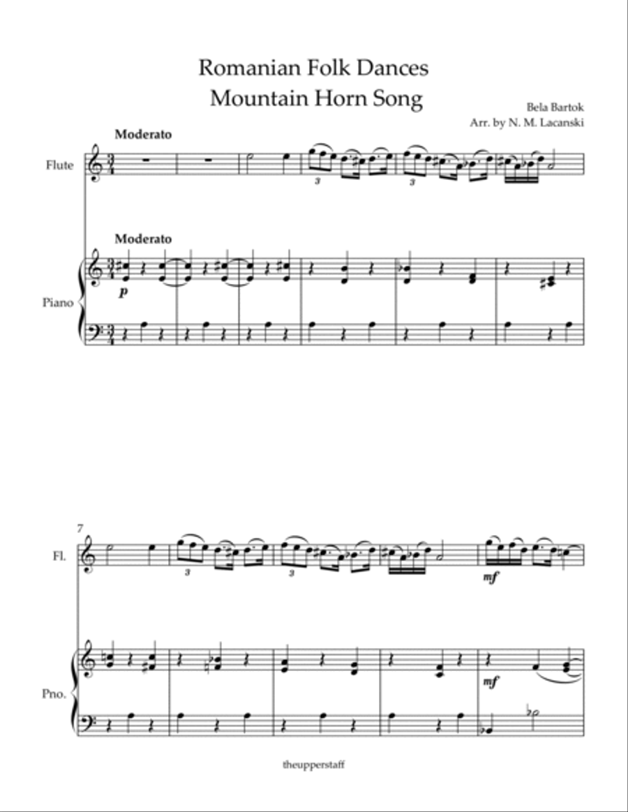 Romanian Folk Dances Mountain Horn Song Flute Solo scores gallery preview page 2