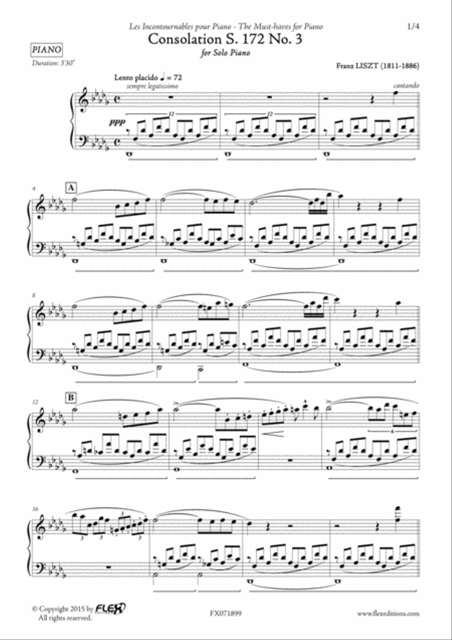 Consolation S. 172 No. 3 Consolation S. 172 No. 3 Piano Solo scores gallery preview page 2