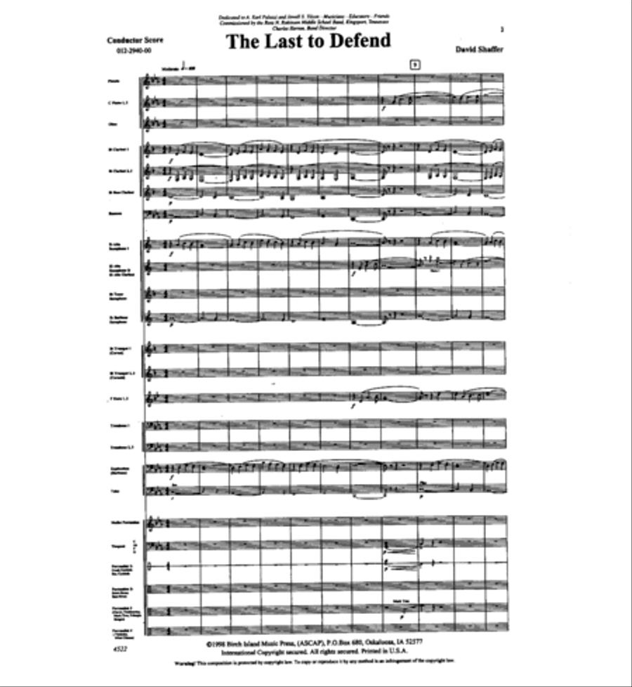 The Last to Defend Concert Band scores gallery preview page 2