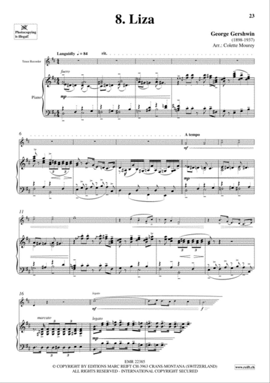 Gershwin 20 Greatest Hits Tenor Recorder scores gallery preview page 10