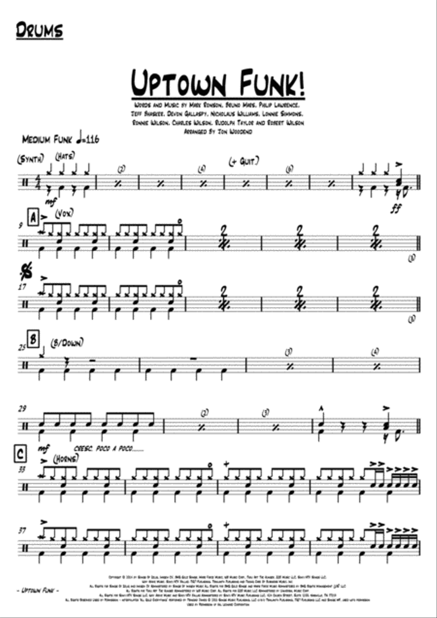 Uptown Funk Jazz Ensemble scores gallery preview page 2