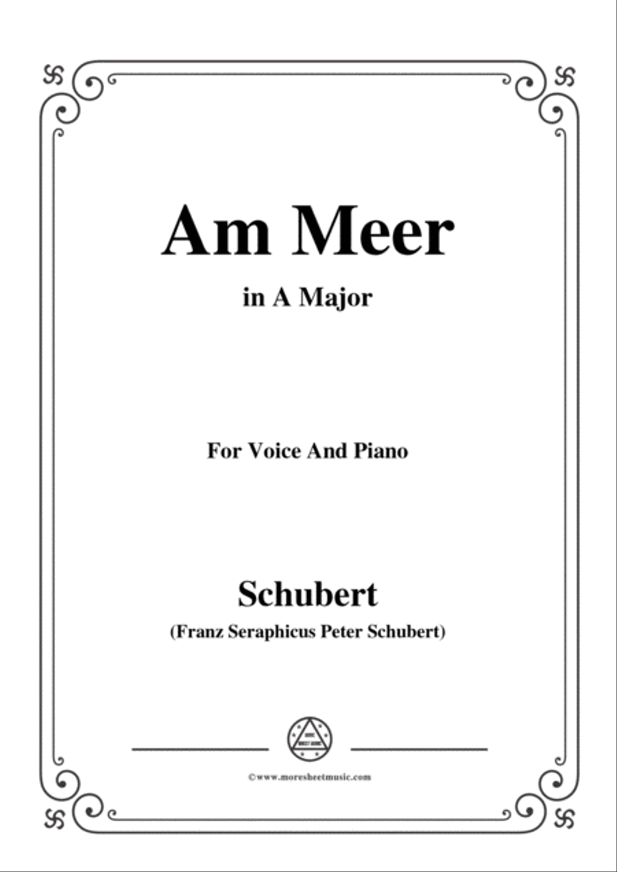 Schubert-Am meer in A Major,for voice and piano Voice Solo scores gallery preview page 1