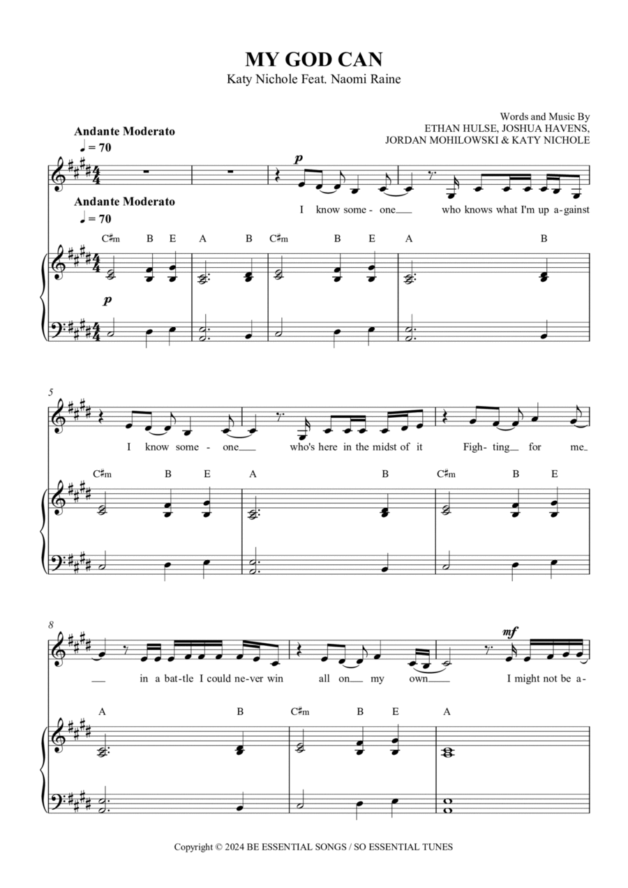 My God Can My God Can Piano, Vocal, Guitar scores gallery preview page 1