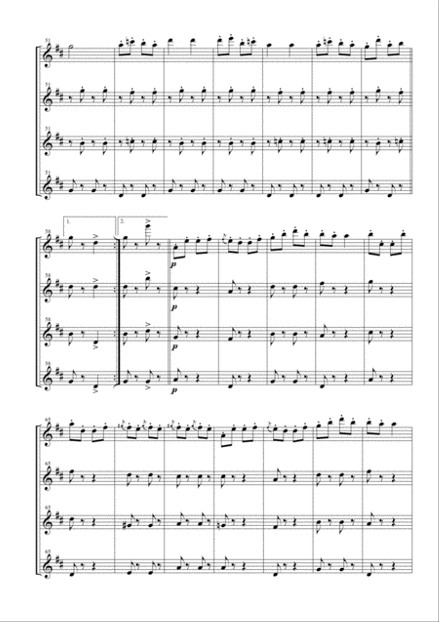 Infernal Galop (Can Can) for Flute Quartet Flute Quartet scores gallery preview page 4