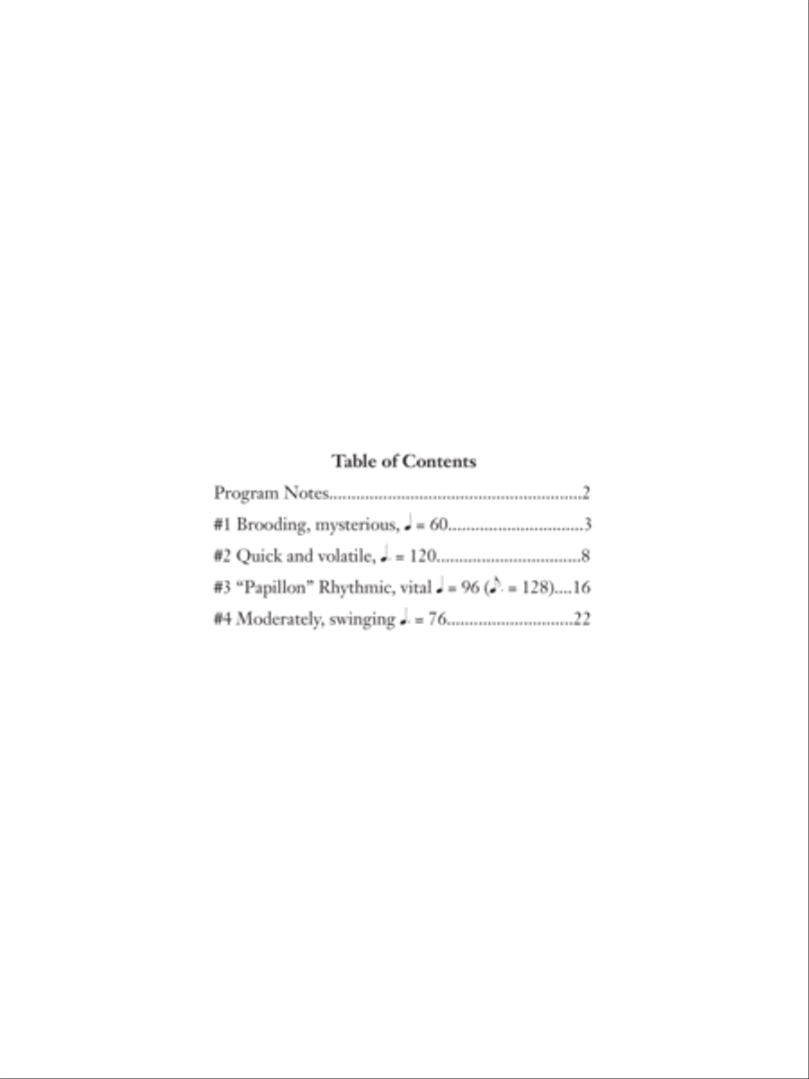 Four Etudes for Solo Harp Harp scores gallery preview page 1