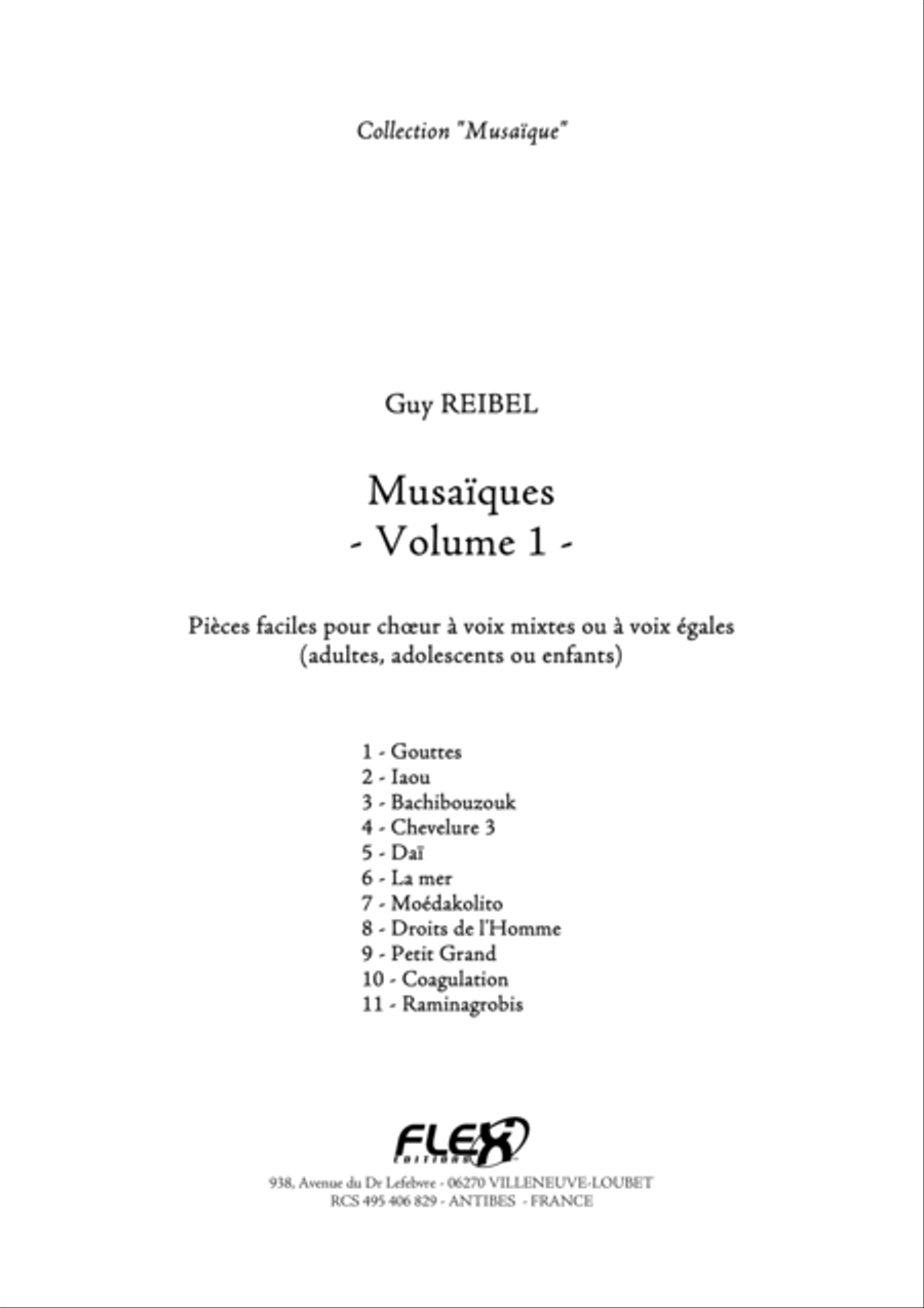 Musaiques - Volume 1 Musaiques - Volume 1 Choir scores gallery preview page 1