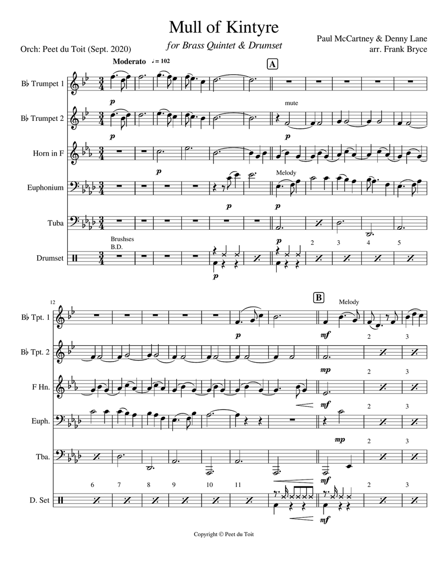 Mull Of Kintyre Small Ensemble scores gallery preview page 1