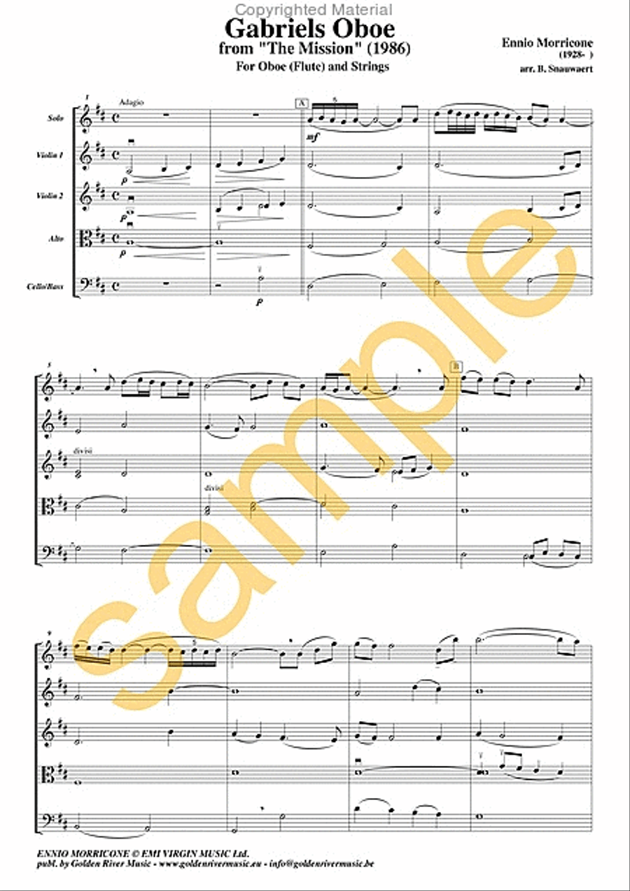 Brothers & Gabriels Oboe (for solo oboe/flute and strings) Flute scores gallery preview page 3