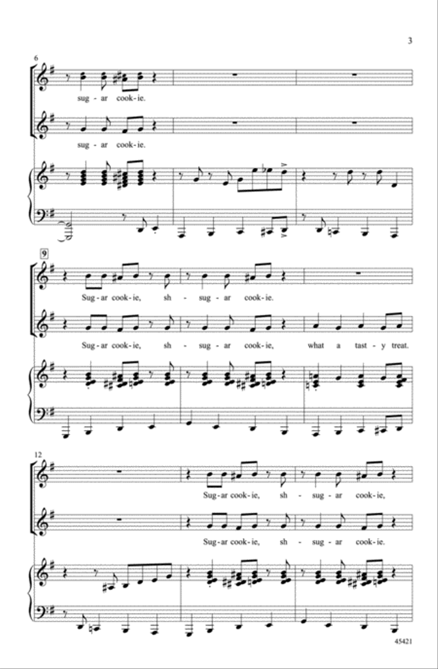 Sugar Cookie! Sugar Cookie! Choir scores gallery preview page 2