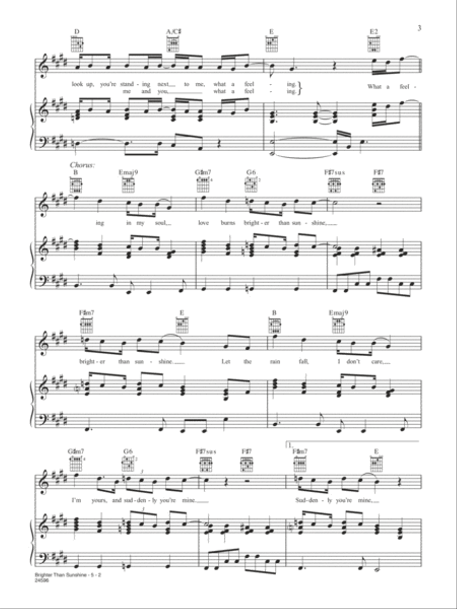Brighter Than Sunshine Piano, Vocal, Guitar scores gallery preview page 2