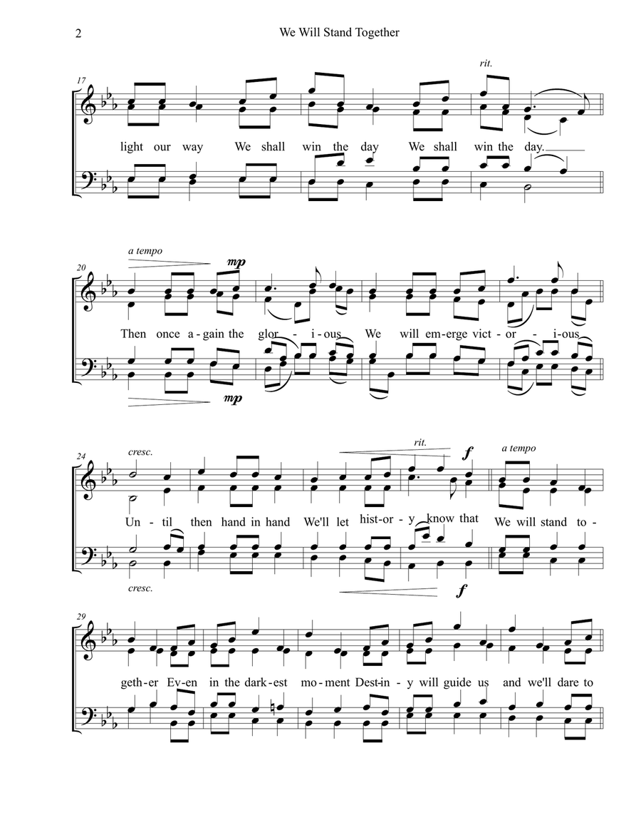 We Will Stand Together - Nimrod 4-Part scores gallery preview page 2