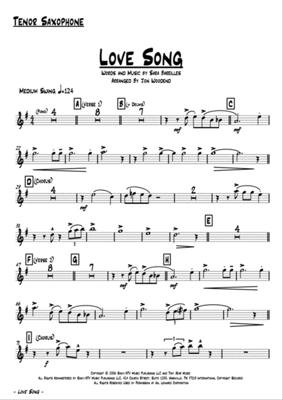 Love Song Love Song Jazz Ensemble scores gallery preview page 2