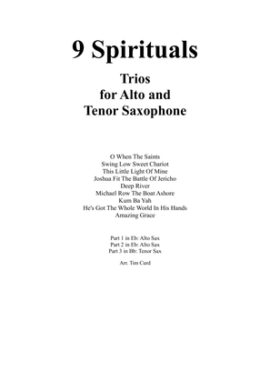 Book cover for 9 Spirituals, Trios For Alto, Alto And Tenor Saxophone