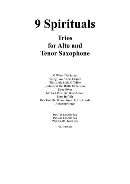 9 Spirituals, Trios For Alto, Alto And Tenor Saxophone image number null