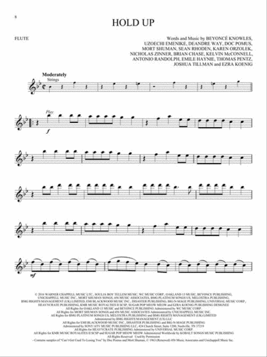 Hip-Hop Hits Flute Solo scores gallery preview page 5