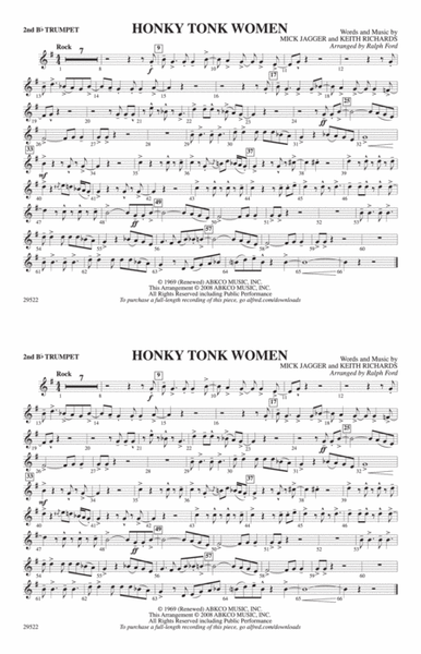 Honky Tonk Women: 2nd B-flat Trumpet