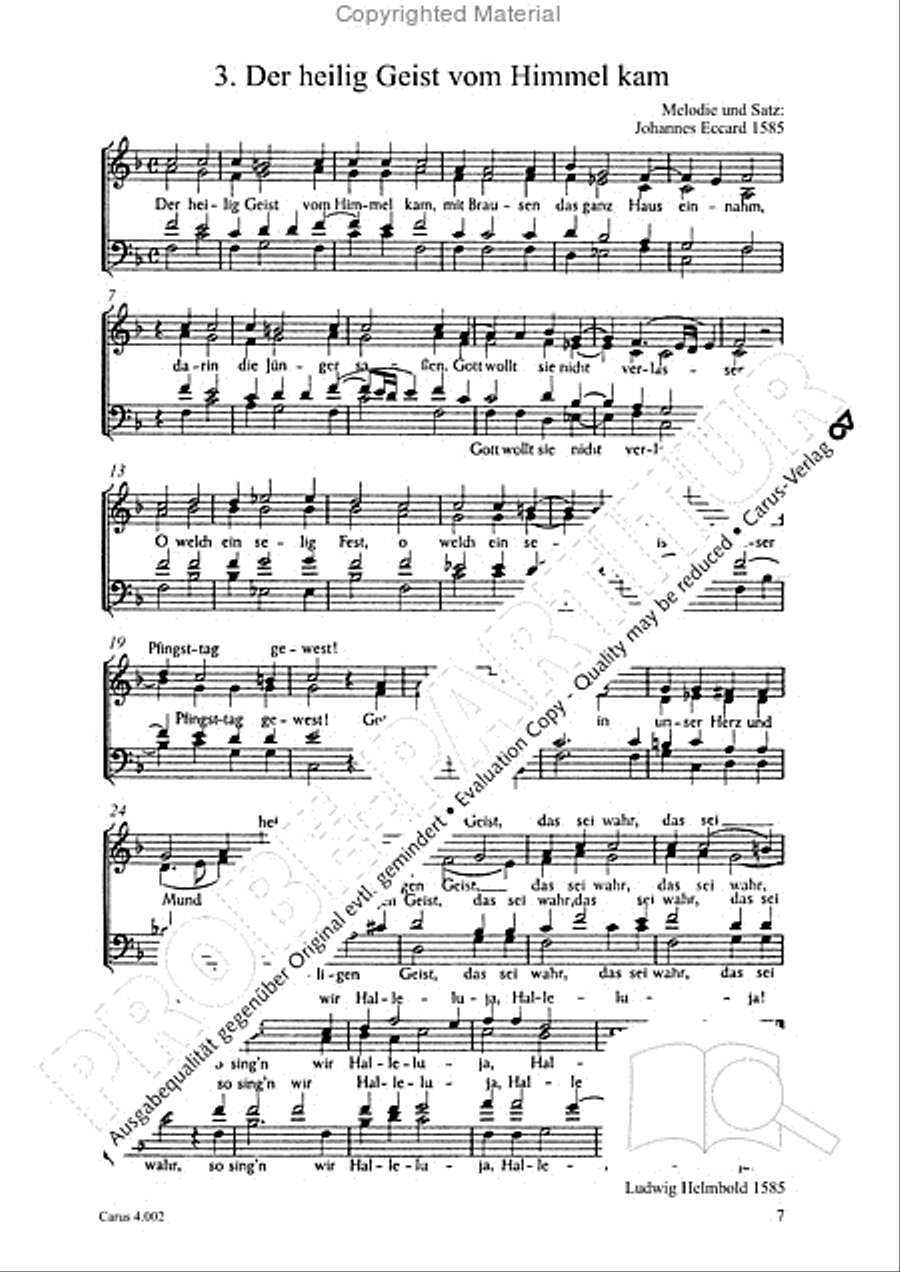 Eccard: 29 Choralbearbeitungen Collection / Songbook scores gallery preview page 8