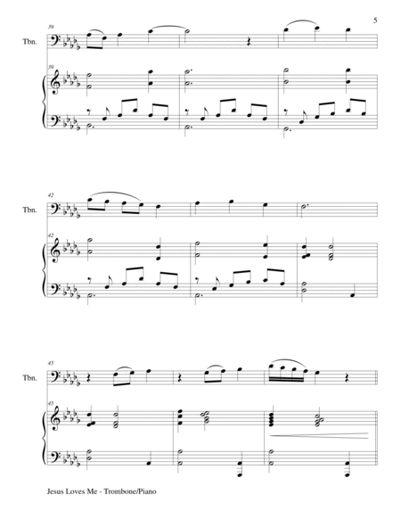 JESUS LOVES ME (Duet – Trombone and Piano/Score and Parts) image number null