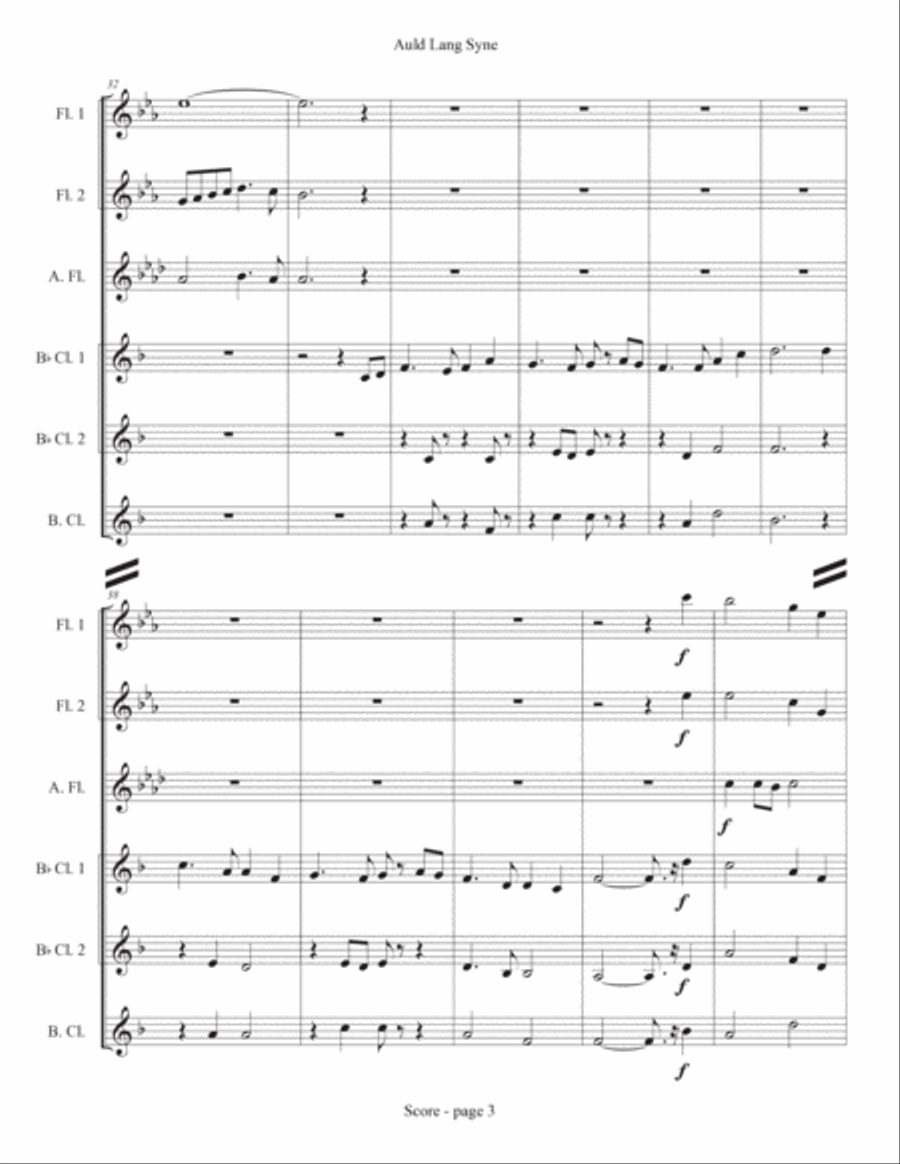 Auld Lang Syne Auld Lang Syne Woodwind Ensemble scores gallery preview page 3