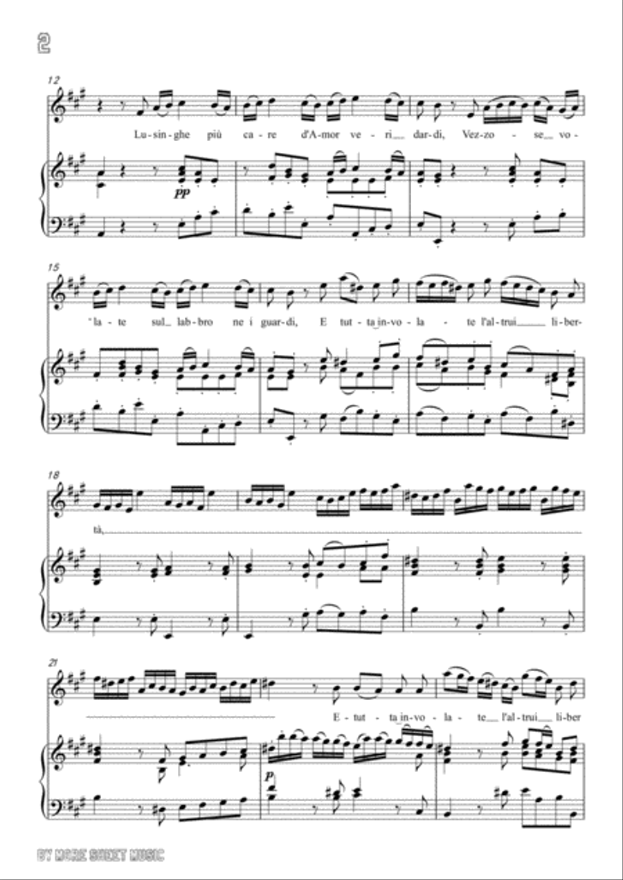 Handel-Lusinghe più care in A Major,for Voice and Piano Voice Solo scores gallery preview page 4