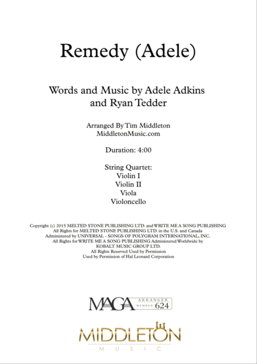 Remedy String Quartet scores gallery preview page 1