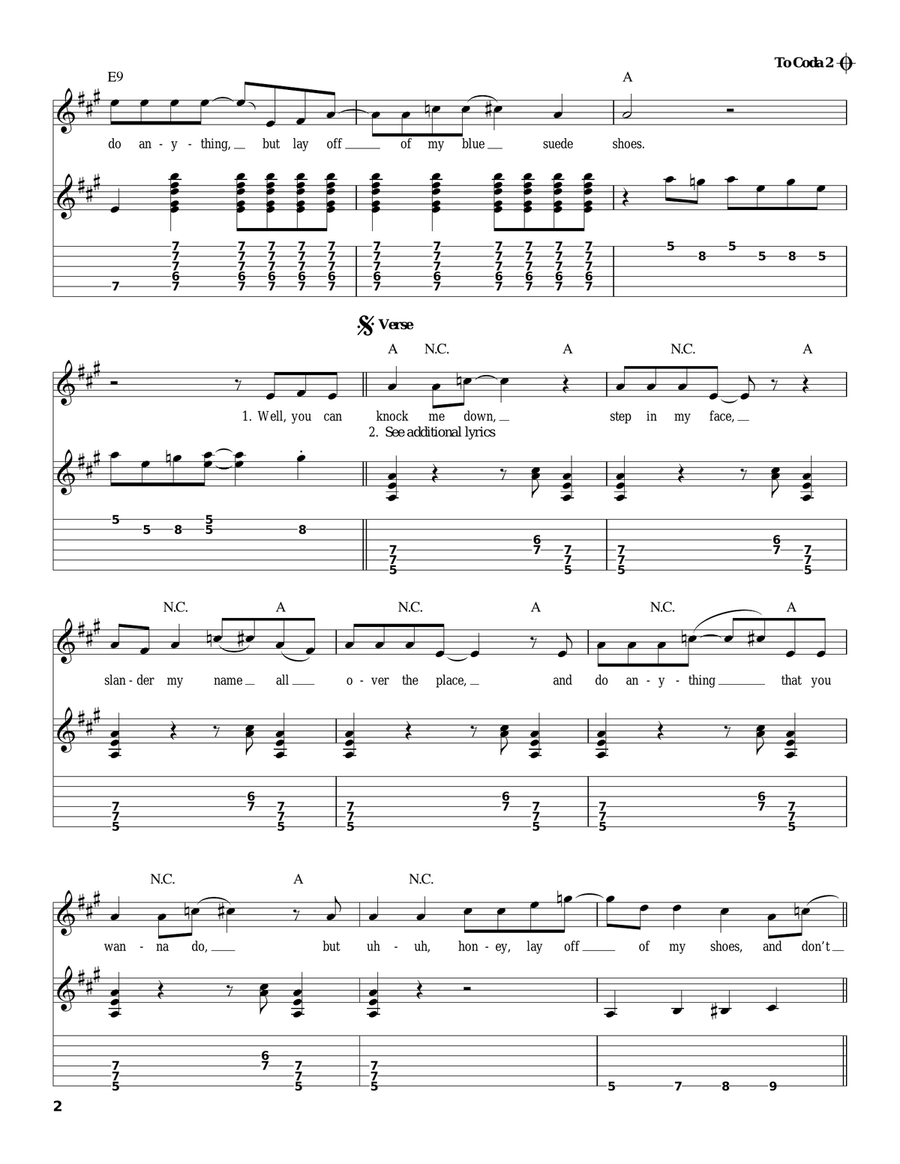Blue Suede Shoes Acoustic Guitar scores gallery preview page 2