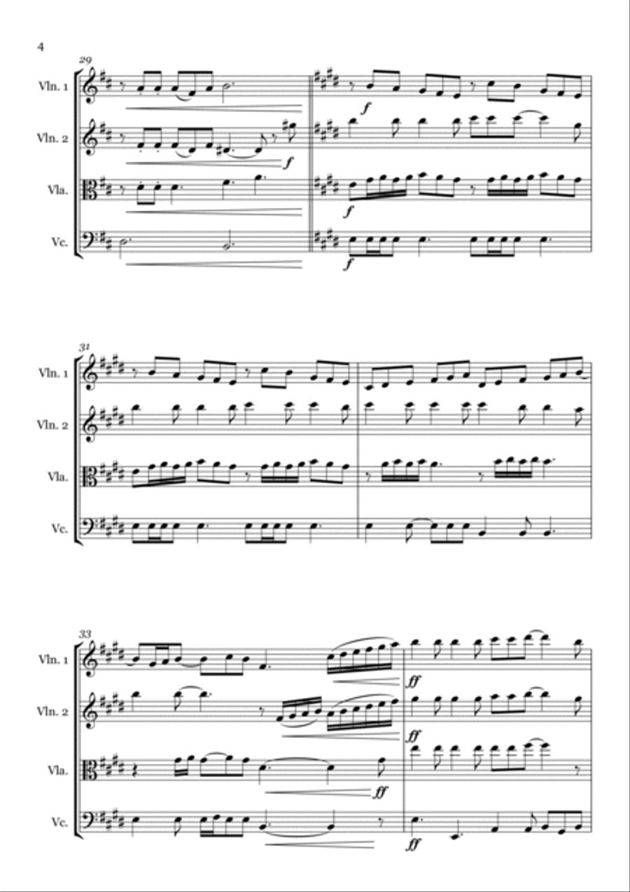Hallelujah String Quartet scores gallery preview page 6