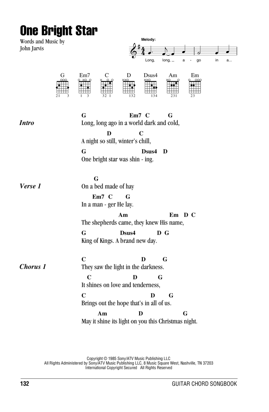 One Bright Star One Bright Star Easy Guitar scores gallery preview page 1