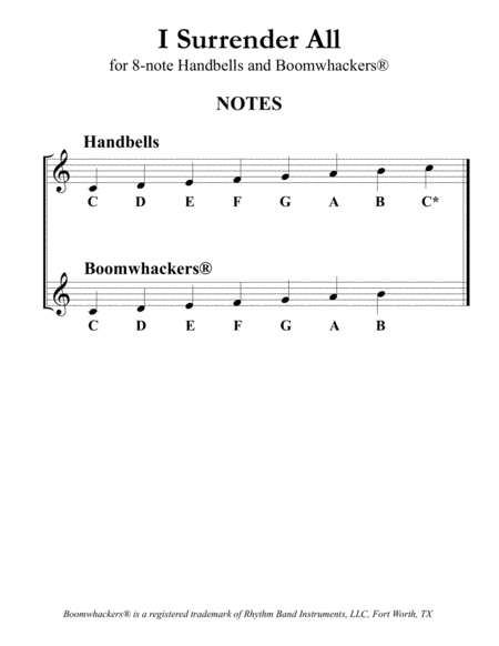 I Surrender All (for 8-note Bells and Boomwhackers® with Black and White Notes) image number null