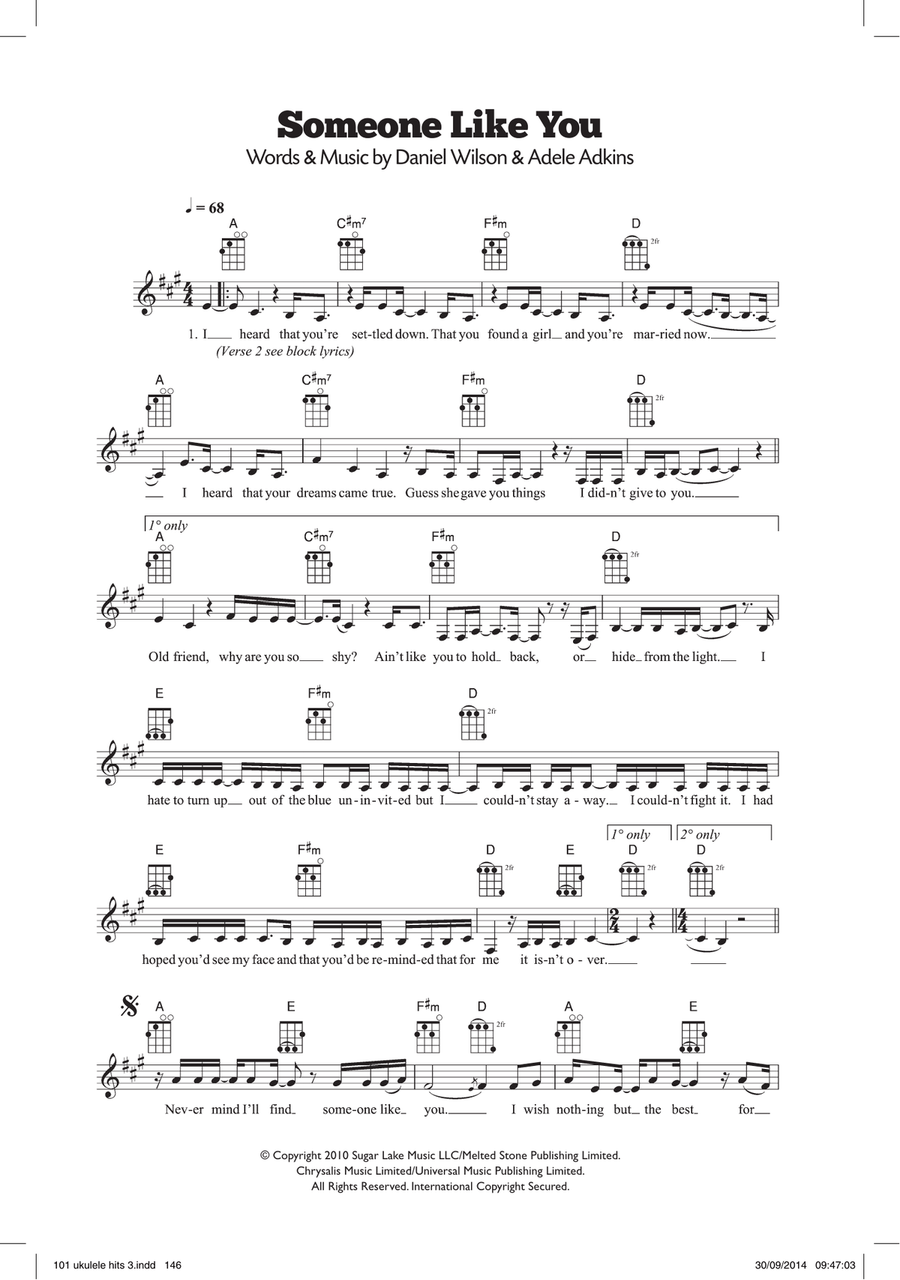 Someone Like You Ukulele scores gallery preview page 1