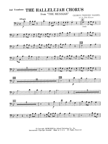 Hallelujah Chorus: 2nd Trombone